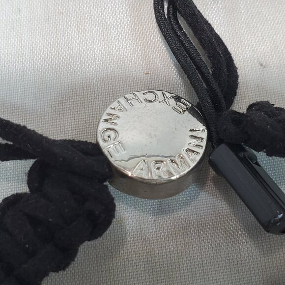 A/X Silver & Black Adjustable Bracelet by Armani Exchange - Picture 6 of 9